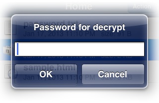 password entry screen